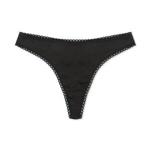 Charter Club Womens Lace-Trim Pretty Cotto Classic Black Medium, Small,